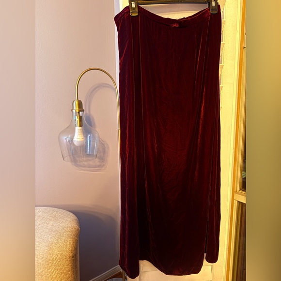 Eileen Fisher Burgundy Velvet Feeling Skirt